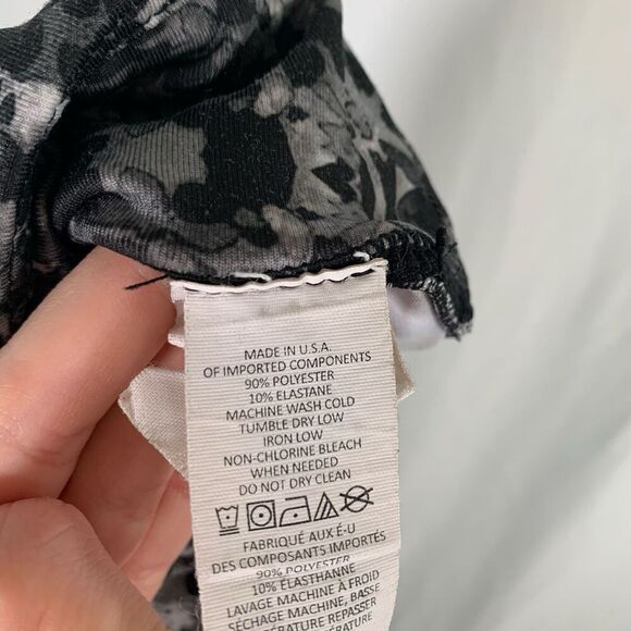 Prana Leggings Women's Small Grey Floral Pull On Mid Rise 20" Inseam - Picture 7 of 7